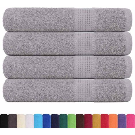 Serviettes de sauna 4 pcs gris 80x200 cm 360 g/m² 100% coton CFW160152