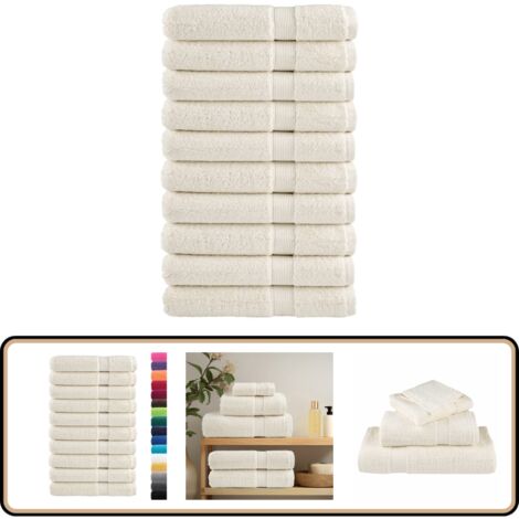 Serviettes de sauna de qualité supérieure SOLUND 10 pcs crème - Serviettes De Sauna - Serviettes De Bain - Serviettes En Coton - Serviettes Moelleuses - Serviettes Absorbantes