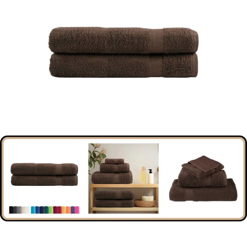 Vidaxl - Serviettes de sauna de qualité supérieure solund 2 pcs marron - Serviettes De Sauna - Serviettes De Bain - Serviettes En Coton - Serviettes