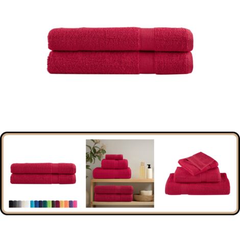 Serviettes de sauna de qualité supérieure SOLUND 2 pcs rouge - Serviettes De Sauna - Serviettes De Bain - Serviettes En Coton - Serviettes Rouges - Serviettes Absorbantes