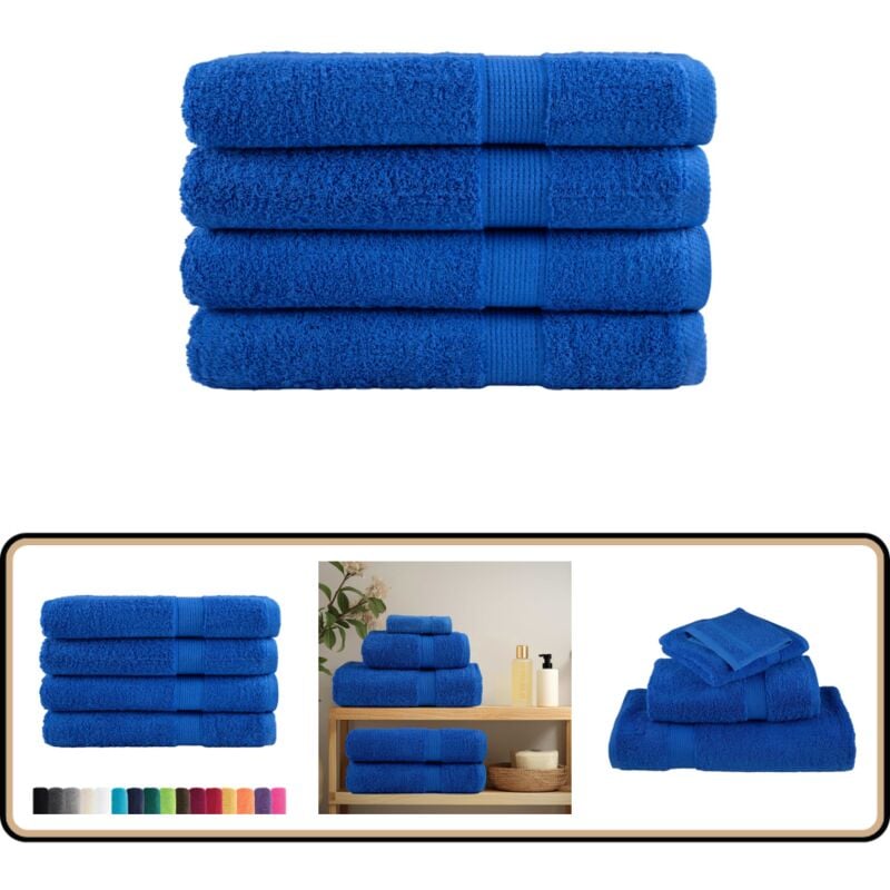 Vidaxl - Serviettes de sauna de qualité supérieure solund 4 pcs bleu - Serviettes De Sauna - Serviettes De Bain - Serviettes En Coton - Serviettes