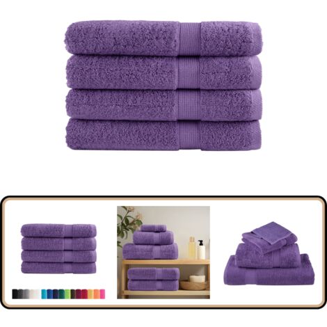 Serviettes de sauna de qualité supérieure SOLUND 4 pcs violet - Serviettes De Sauna - Serviettes De Bain - Serviettes En Coton - Serviettes Douces - Serviettes Absorbantes