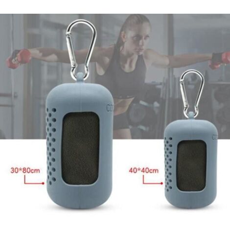 Serviettes de sport Fitness - Lot de 2 - Séchage rapide - Gris