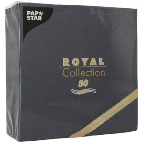 Serviettes de table 40x40 cm noir royal, lot de 50