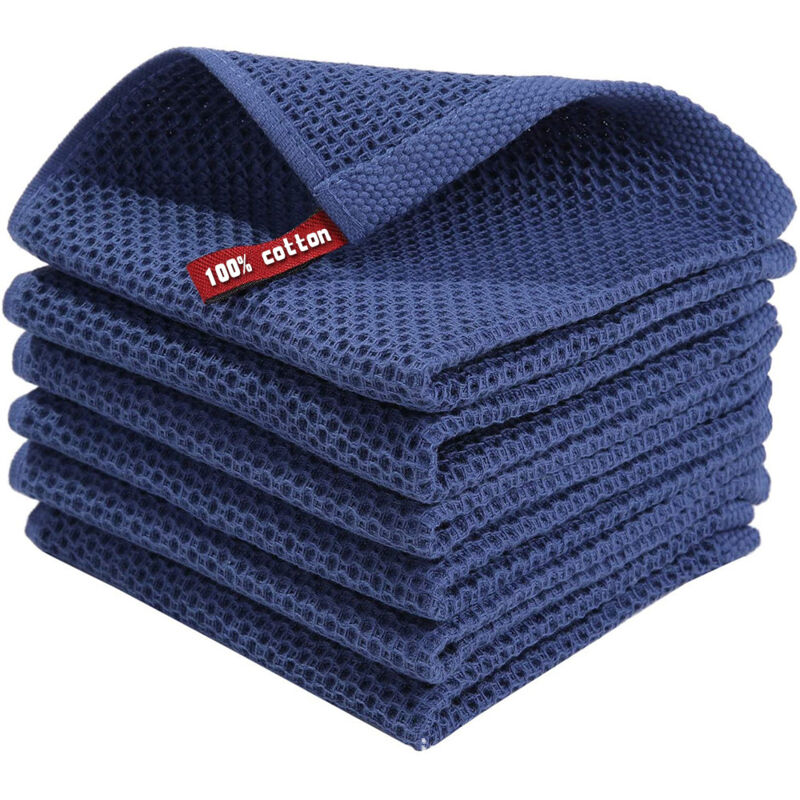 Serviettes de table carrées en coton épais – Motif nid d’abeille – 34x34 cm