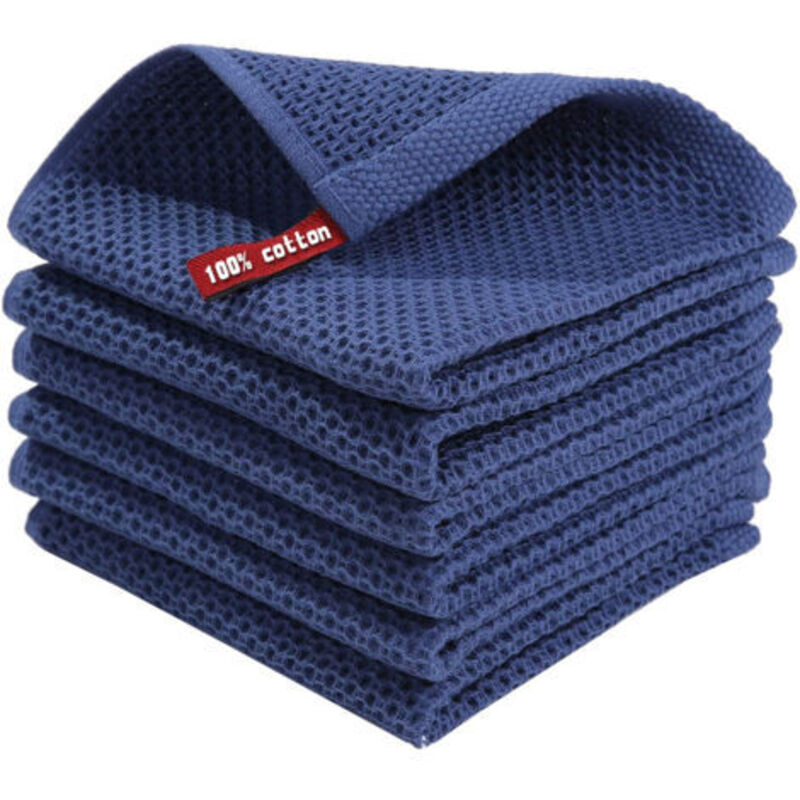 Serviettes de table carrées en coton épais – Motif nid d’abeille – 34x34 cm