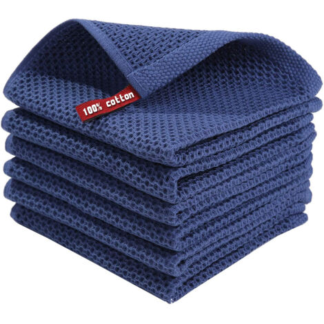 Serviettes de table carrées en coton épais – Motif nid d’abeille – 34x34 cm
