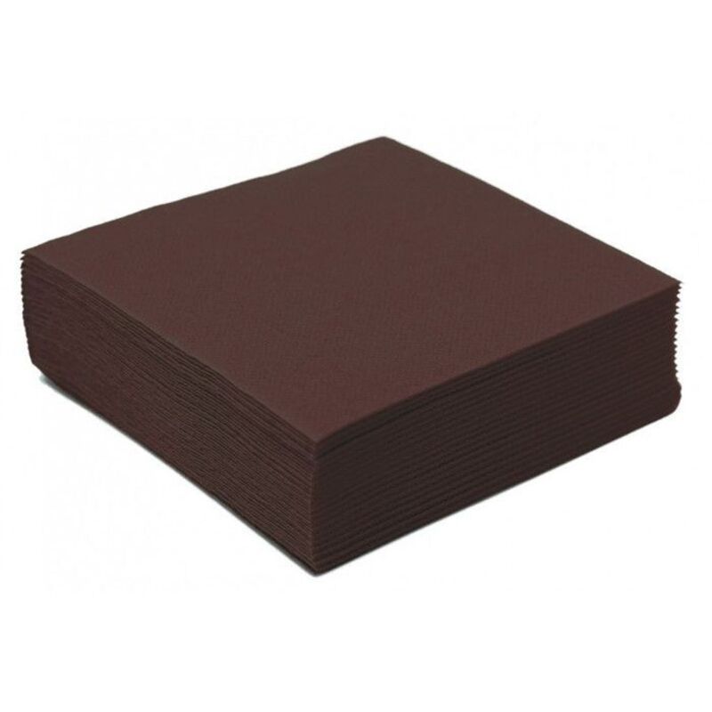 Serviettes de Table - Noname - 40 Grandes - Papier Aspect Tissu - Couleur Chocolat - Adulte