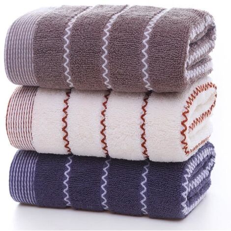 Serviettes de toilette - A - Lot de 3 - Coton - Absorbant - Épais