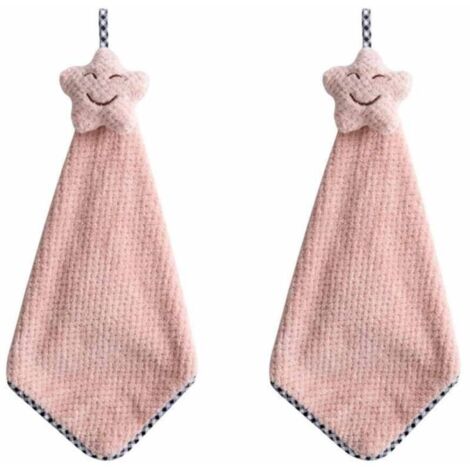 Serviettes de toilette, de bain et pour les mains en polaire corail douce et épaisse. Très absorbantes et agréables pour la peau, elles conviennent à la maison, aux voyages et au sport (rose).