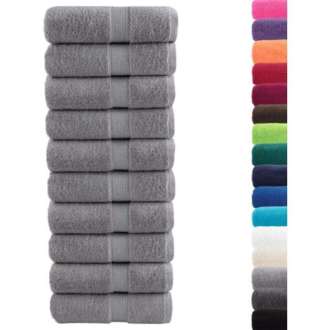 Serviettes de toilette premium SOLUND 10 pièces Gris 30 x 30 cm 600 g/m² CFW853312