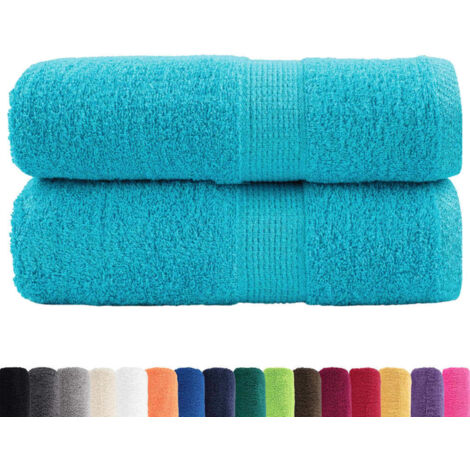 Serviettes de toilette premium SOLUND 2 pièces Turquoise 30 x 30 cm 600 g/m² CFW593240