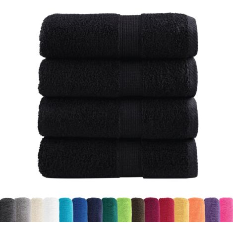 Serviettes de toilette Premium SOLUND 4 pièces Noir 30 x 30 cm 600 g/m² CFW398177
