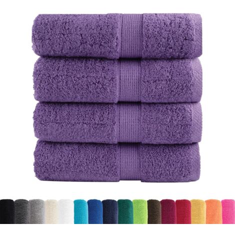 Serviettes de toilette Premium SOLUND 4 pièces Violet 30 x 30 cm 600 g/m² CFW983694