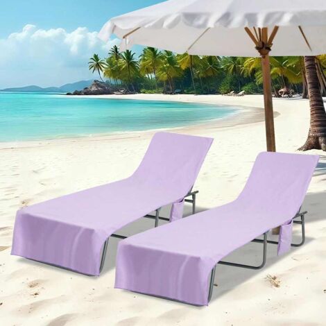 Serviettes de Transat 2 pcs Violet 210 x 75 cm vidaXL