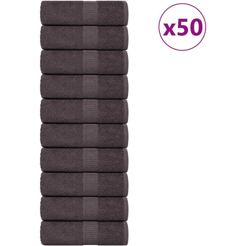 Vidaxl - Serviettes de visage 50 pcs anthracite 30x30 cm 100% coton
