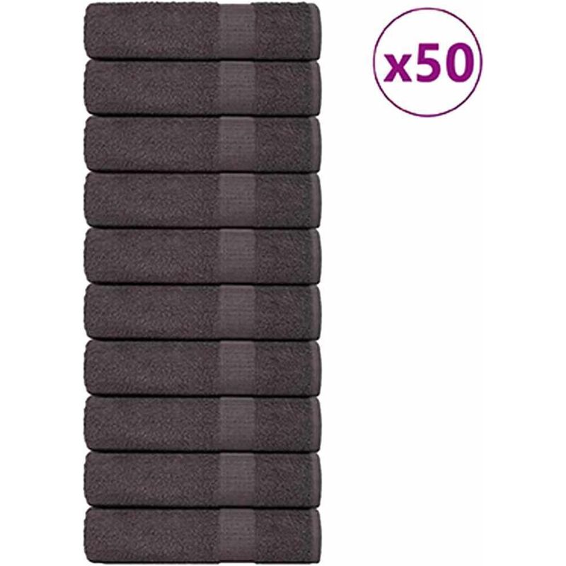 Vidaxl - Serviettes de douche 50 pcs anthracite 70x140 cm 100% coton