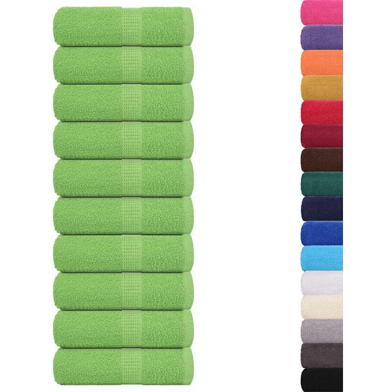 Vidaxl - Serviettes d'invité 10pcs vert pomme 30x50cm 360g/m² 100% coton