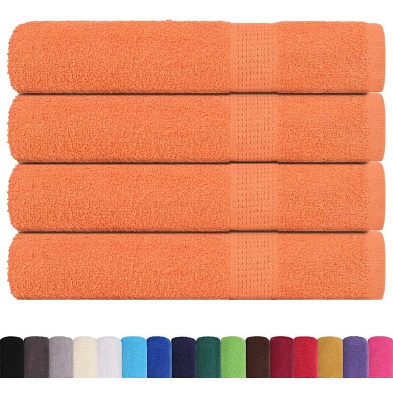 Vidaxl - Serviettes 4 pcs orange 100x200 cm 360 g/m² 100% coton