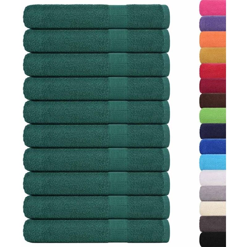 Vidaxl - Serviettes de sauna 10 pcs vert 80x200 cm 360 g/m² 100% coton