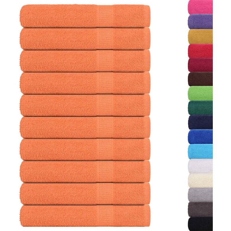 Vidaxl - Serviettes de sauna 10 pcs orange 80x200 cm 360 g/m² 100% coton