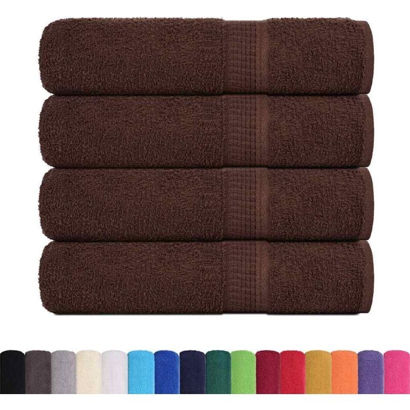 Vidaxl - Serviettes de douche 4 pcs marron 70x140 cm 360 g/m² 100% coton