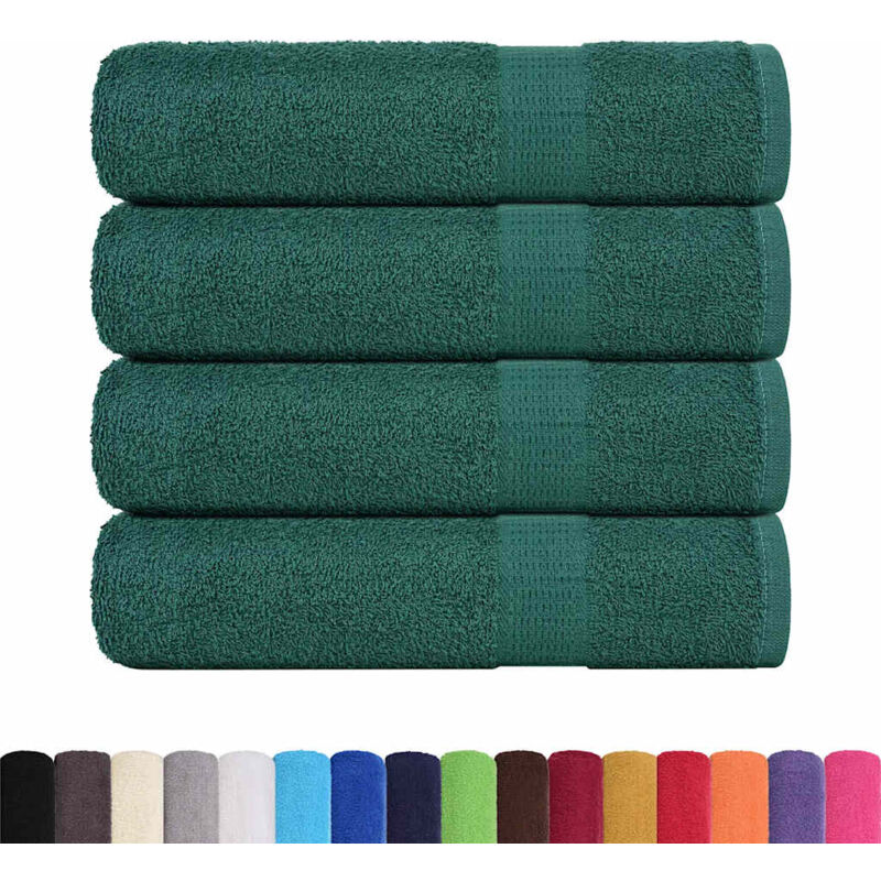 Vidaxl - Serviettes de bain 4 pcs vert 100x150 cm 360 g/m² 100% coton