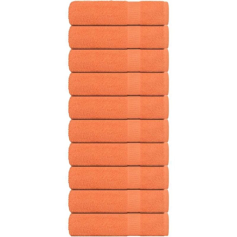 Vidaxl - Serviettes de douche 10pcs orange 70x140 cm 360 g/m² 100% coton