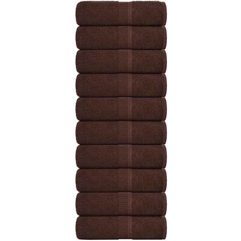Serviettes de toilette 10 pièces frogn Marron 30 x 30 cm 100 % coton Vidaxl