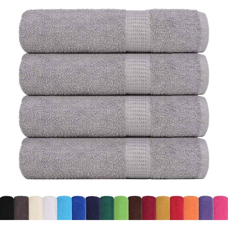 Serviettes de douche 4 pcs gris 70x140 cm 360 g/m² 100% coton vidaXL
