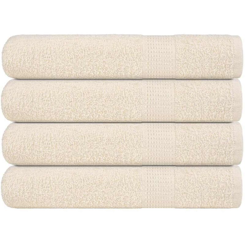 Serviettes de sauna 4 pcs crème 80x200 cm 360 g/m² 100% coton - Vidaxl