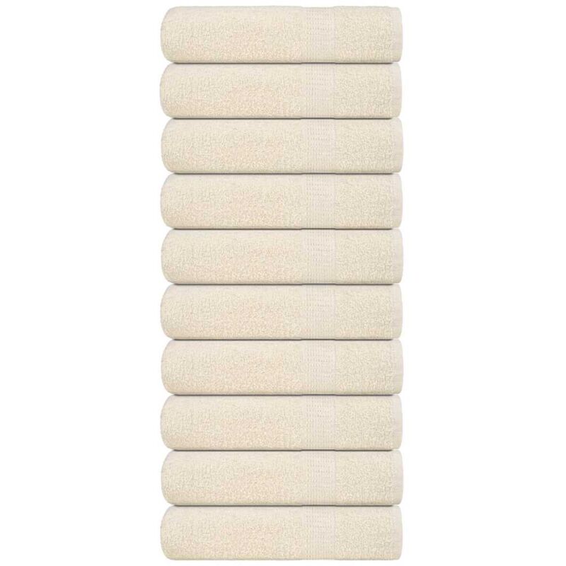 Essuie-mains 10 pcs crème 50x100 cm 360 g/m² 100% coton - Vidaxl