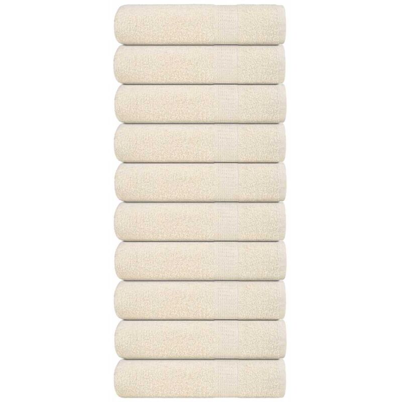 Serviettes de bain 10 pcs crème 100x150 cm 360 g/m² 100% coton - Vidaxl
