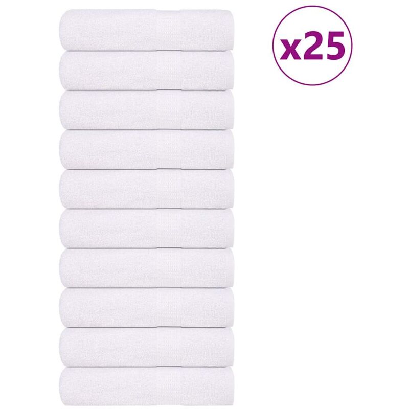 Serviettes de douche 25 pcs blanc 70x140 cm 360 g/m² 100% coton - Vidaxl