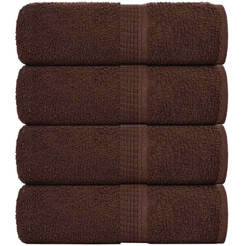 Serviettes de visage 4 pcs marron 30x30 cm 360 g/m² 100% coton - Vidaxl