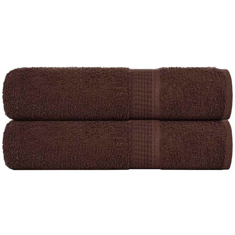 Serviettes de douche 2 pcs marron 70x140 cm 360 g/m² 100% coton - Vidaxl
