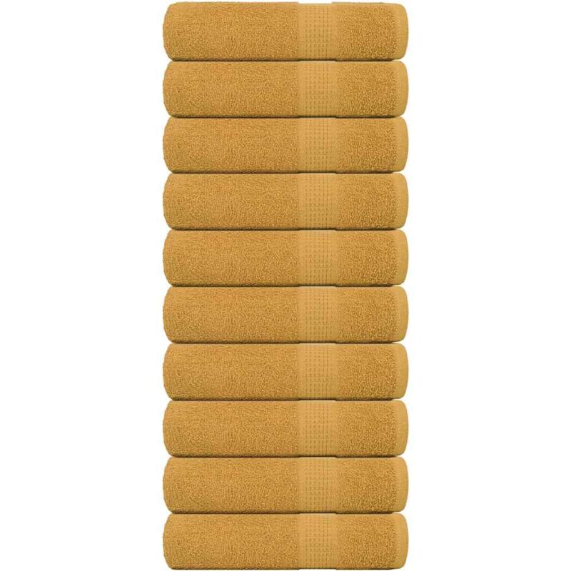 Serviettes de douche 10 pcs doré 70x140 cm 360 g/m² 100% coton - Vidaxl