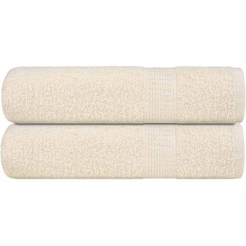 vidaXL Serviettes de douche FROGN 2 pcs crème 70x140 cm 360 g/m²