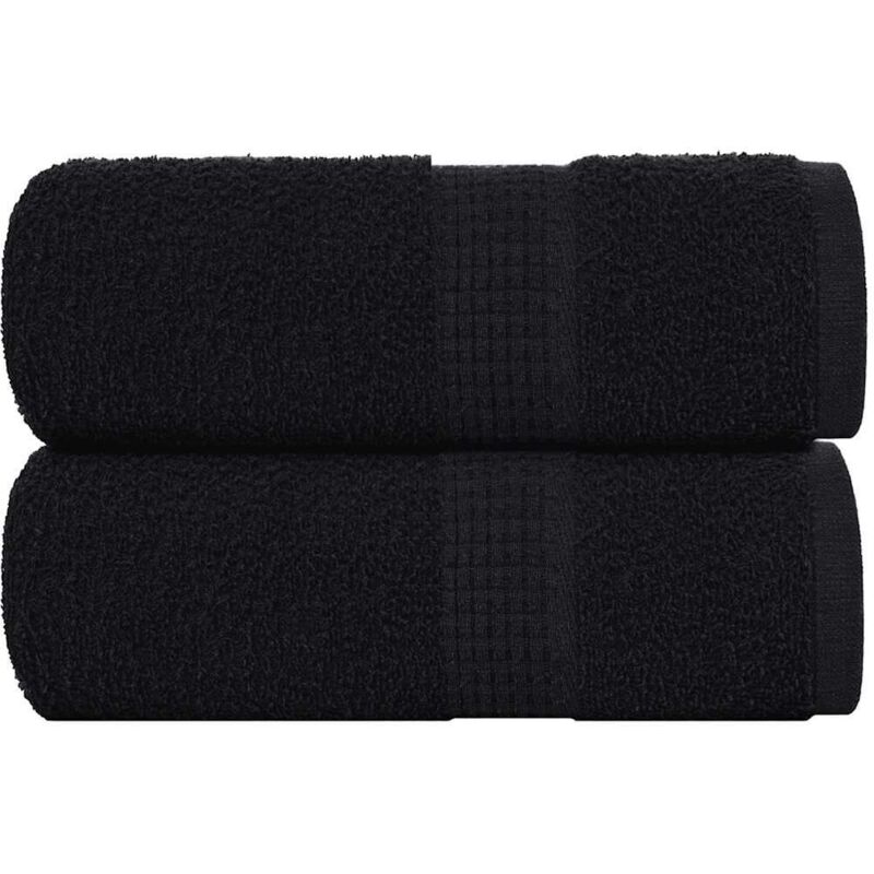 Serviettes de visage 2 pcs noir 30x30 cm 360 g/m² 100% coton - Vidaxl