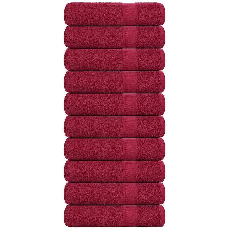 Serviettes de bain 10pcs bordeaux 100x150cm 360 g/m² 100% coton - Vidaxl