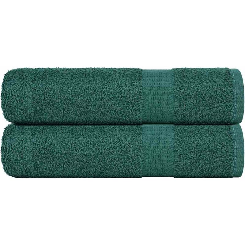 Serviettes de douche 2 pcs vert 70x140 cm 360 g m² 100% coton