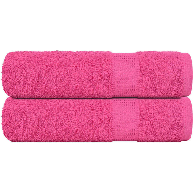 Essuie-mains 2 pcs rose 50x100 cm 360 g/m² 100% coton - Vidaxl