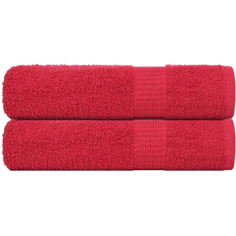 Serviettes de bain 2 pcs rouge 100x150 cm 360 g/m² 100% coton - Vidaxl