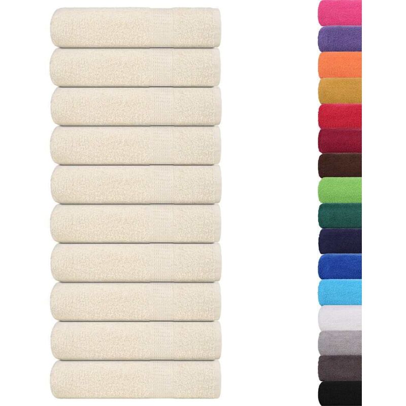 Serviettes de douche 10 pcs crème 70x140 cm 360 g/m² 100% coton - Vidaxl