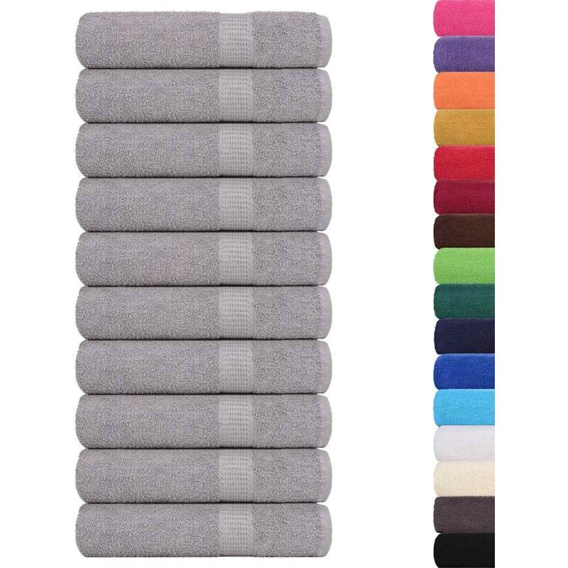 Serviettes de douche 10 pcs gris 70x140 cm 360 g/m² 100% coton - Vidaxl