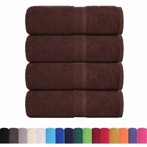 Serviettes de visage 4 pcs marron 30x30 cm 360 g/m² 100% coton CFW874553