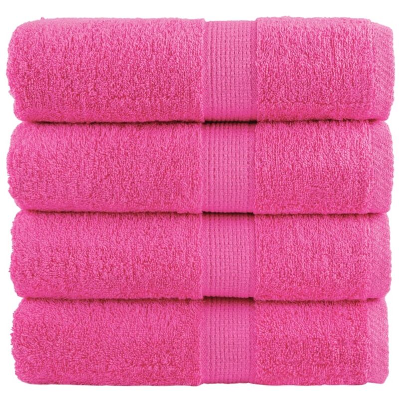 Serviettes de toilette Premium SOLUND 4 pièces Rose 30 x 30 cm 600 g/m²