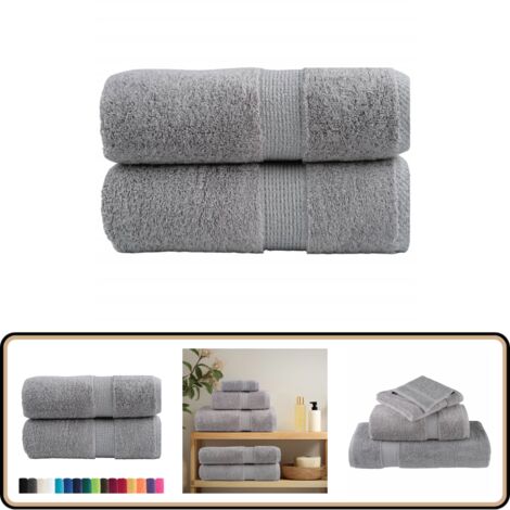 Serviettes de visage de qualité supérieure SOLUND 2 pcs gris - Serviettes De Visage - Serviettes De Toilette - Serviettes En Coton - Serviettes Grises - Serviettes Absorbantes