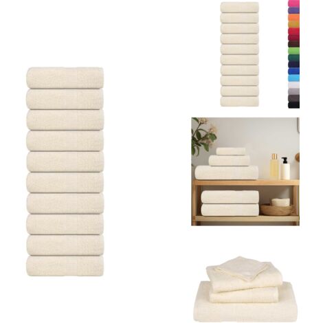 Serviettes d'invité 10 pcs crème 30x50 cm 360 g/m² 100% coton - Serviette D'invité - Serviettes D'invité - Serviette - Serviette De Bain