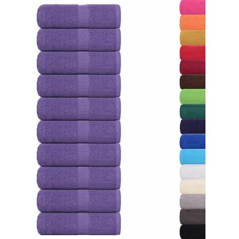 Serviettes d'invité 10 pcs violet 30x50 cm 360 g/m² 100% coton CFW163581